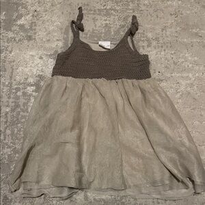 Zara Gray and Cream Textured Dress